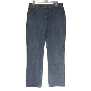 Lands' End Women's Jeans Denim Modern High Rise Straight Leg Blue Size 12